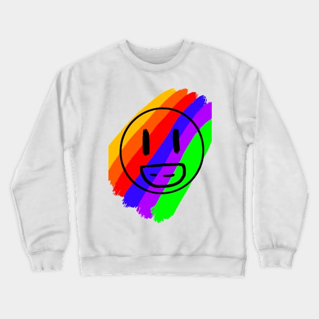 Rainbow Smiley Face Crewneck Sweatshirt by Usagicollection